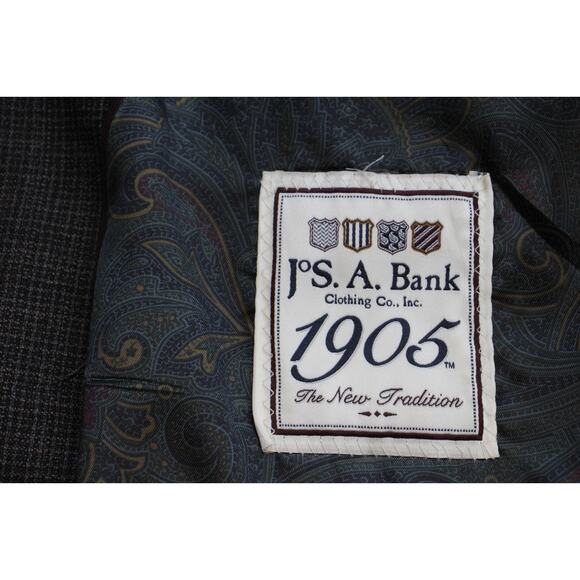 Jos A Bank 1905 Blazer Mens 44L Brown Microcheck 100% Wool Washington - Picture 6 of 11